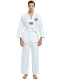 TOPTIE Customized Taekwondo Uniform with Embroidery for Kids Adults, TKD Dobok Student Uniform with Belt, Martial Arts Training Suit