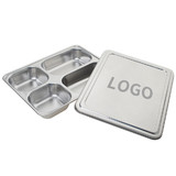Muka Custom Divided Dinner Plate For Cafeteria Deep Square Bento Box with Steel Lid Customized