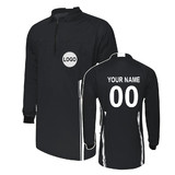 TOPTIE Customized Official Soccer Referee Jersey, USSF Long Sleeve Pro Ref Shirt with Name and Logo