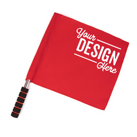TOPTIE Customized Red Linesman Referee Flags, Personalize Hook & Loop Polyester Red Flag, Stainless Steel Flagploe and Sponge handle, for Soccer, Volleyball, Football, and Sports Competition