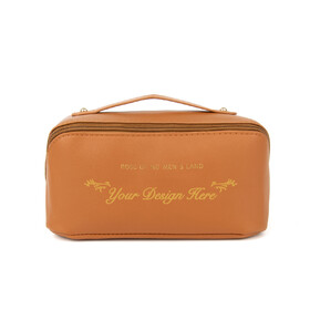 Muka Personalized Travel Makeup Bag, Custom Large Capacity Cosmetic Bags, Waterproof Open Flat Toiletry Bag