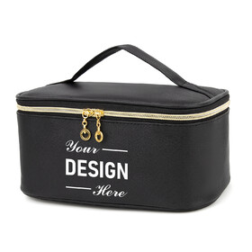 Muka Personalized Makeup Bag, Custom Portable Cosmetic Bag, Large Capacity Travel Makeup Case with Handle and Divider