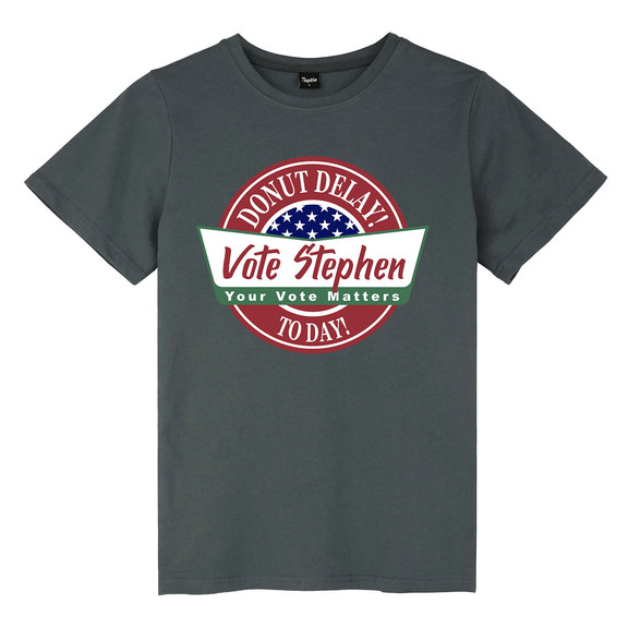 TOPTIE Custom Donut Delay Vote Today T-shirt with Personalized Name, Your Vote Matters Politics Tee for Election