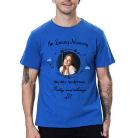 TOPTIE Custom Memorial Photo Shirt, Personalized Funeral Photo T Shirt, In Loving Memory Tee, R.I.P. with Picture