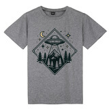 TOPTIE Alien & UFO T-Shirt, Unisex Cotton Crewneck Tee for Adult