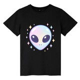 TOPTIE Alien & UFO T-Shirt, Unisex Cotton Crewneck Tee for Adult