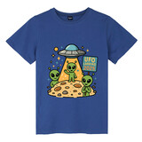 TOPTIE Alien & UFO T-Shirt, Unisex Cotton Crewneck Tee for Adult