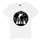 TOPTIE Alien & UFO T-Shirt, Unisex Cotton Crewneck Tee for Adult
