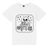 TOPTIE Alien & UFO T-Shirt, Unisex Cotton Crewneck Tee for Adult