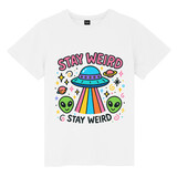 TOPTIE Alien & UFO T-Shirt, Unisex Cotton Crewneck Tee for Adult