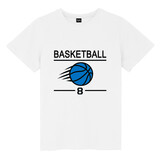 TOPTIE Basketball Sport Blue T-Shirt, Unisex Cotton Crewneck Tee for Adult