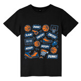 TOPTIE Basketball Sport Cartoon T-Shirt, Unisex Cotton Crewneck Tee for Adult
