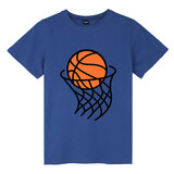 TOPTIE Basketball Sports Minimalist T-Shirt, Unisex Cotton Crewneck Tee for Adult
