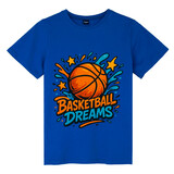 TOPTIE Basketball Dreams Stars T-Shirt, Unisex Cotton Crewneck Tee for Adult