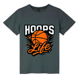 TOPTIE Basketball Sports Bold T-Shirt, Unisex Cotton Crewneck Tee for Adult