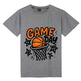 TOPTIE Basketball Game Day Retro T-Shirt, Unisex Cotton Crewneck Tee for Adult