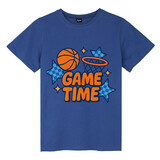 TOPTIE Basketball Sports Cartoon T-Shirt, Unisex Cotton Crewneck Tee for Adult