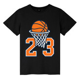 TOPTIE Basketball Sports Jersey T-Shirt, Unisex Cotton Crewneck Tee for Adult