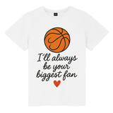 TOPTIE Basketball Love Support T-Shirt, Unisex Cotton Crewneck Tee for Adult