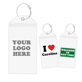 TOPTIE Personalized Travel Luggage Tags PVC with Stainless Steel Loop Fit for Suitcases Backpacks Gifts, Customized Name Address Tags Waterproof Portable