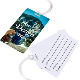 TOPTIE Full Color Rectangle Luggage Tag with Clear Straps for Bags/Suitcases, 4.75" x 2.75"