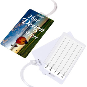 TOPTIE Customized Slip-In Pocket Luggage Tag Full Color Printed with Clear Straps, 4.33" x 2.36"