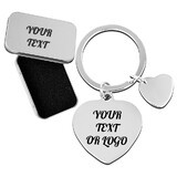Aspire Personalized Wedding Heart Shape Metal Keychain, Stainless Steel Keychain Anniversary Gift for Him Valentines Gift