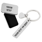 Aspire Customizable Laser Engraved Rectangle Key Chain, Stainless Steel Metal Key Chain Birthday Gift Holiday Gift