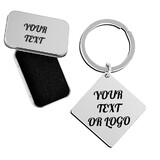 Aspire Personalized with Your Message Metal Square Keychain Charm, Engraving Blank Keychain Blank Key Chain for DIY and Craft