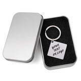Aspire Personalized with Your Message Metal Square Keychain Charm, Engraving Blank Keychain Blank Board Key Chain Blanks for DIY and Craft