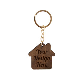 Aspire Custom Wooden Keychain, Personalized Wooden Key Chain Customized Engraved Ring Key Tag, Houses