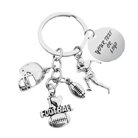 Aspire Personalized Football Charm Keychain, Rugby Helmet Athlete Charm Keychain Sports Keychain for Football Party Gift