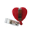 Custom Heart Plastic Retractable Badge Reel: (Pad Printing), 3 1/2" W x 1 1/4" H x .31" D