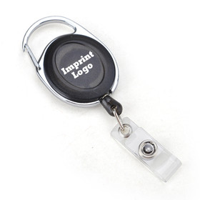Custom Retractable Carabiner ID Badge Holder Reel Key Chain Reels-Dome Label