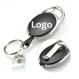 GOGO Custom Oval Carabiner Badge Reels With Back Splint, Pad Print Method