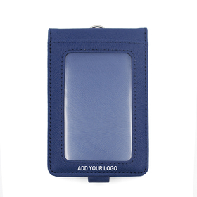 GOGO Promotional Vertical Business PU Leather ID Card Credit Card Durable Badge Holder, no lanyard