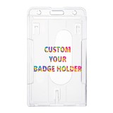 GOGO Promotional Wholesale Vertical Hard Plastic Transparent Badge Holder