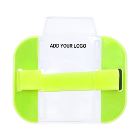 GOGO Custom Armband ID Badge Holders, Top Loading with Adjustable Elastic Band for Outdoors, Warehouse, Security, Construction