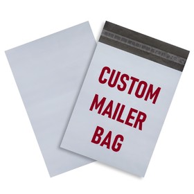Muka Custom 100 Pcs White Poly Mailers Bag Shipping Bags Printed White Self-sealing Mailing Envelopes Personalized Plastic Bag