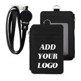 Muka Custom Badge Holder with Zip, ID Badge Card Wallet Case with 20