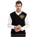 Custom Embroider Men's Sweater Cotton V-Neck Knitted Vest,Add Your Logo