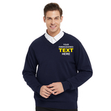 Custom Embroidered Sweater Monogrammed Men's Long Sleeve V-Neck Pullover