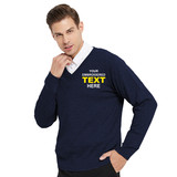 Custom Sweater Embroider Knitted Monogrammed Sweater Men's Casual Shirt, Add Your Text Here