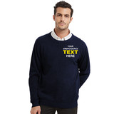 TOPTIE Custom Embroidery Men's Crewneck Sweaters Monogrammed Pullover, Adding A Text