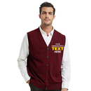 Embroidery Men's Lightweight Sleeveless Cardigan Custom Sweater Vest, Add Your Text