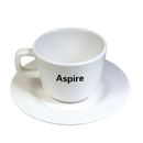 Custom Reusable White Plastic Tea/Coffee Cup with Handle Tableware Serving, Bulk Sale