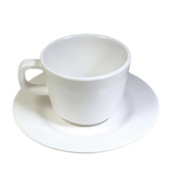 White Reusable Plastic Tea/Coffee Cup with Handle Tableware Serving, Bulk Sale