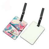 Personal Customized Two Sides Sublimation Printed Luggage Tags with PU Leather Straps 4