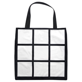 Custom Sublimation Blank 9 Panel Tote Bag, Personalized Reusable Canvas Shoulder Bag