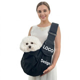 Muka Custom Canvas Pet Carrier Sling Bag, Personalized Small Dog Cat Crossbody Carrier with Adjustable Wide Shoulder Strap and Zipper Pocket for Walking, Travel and Daily Outings